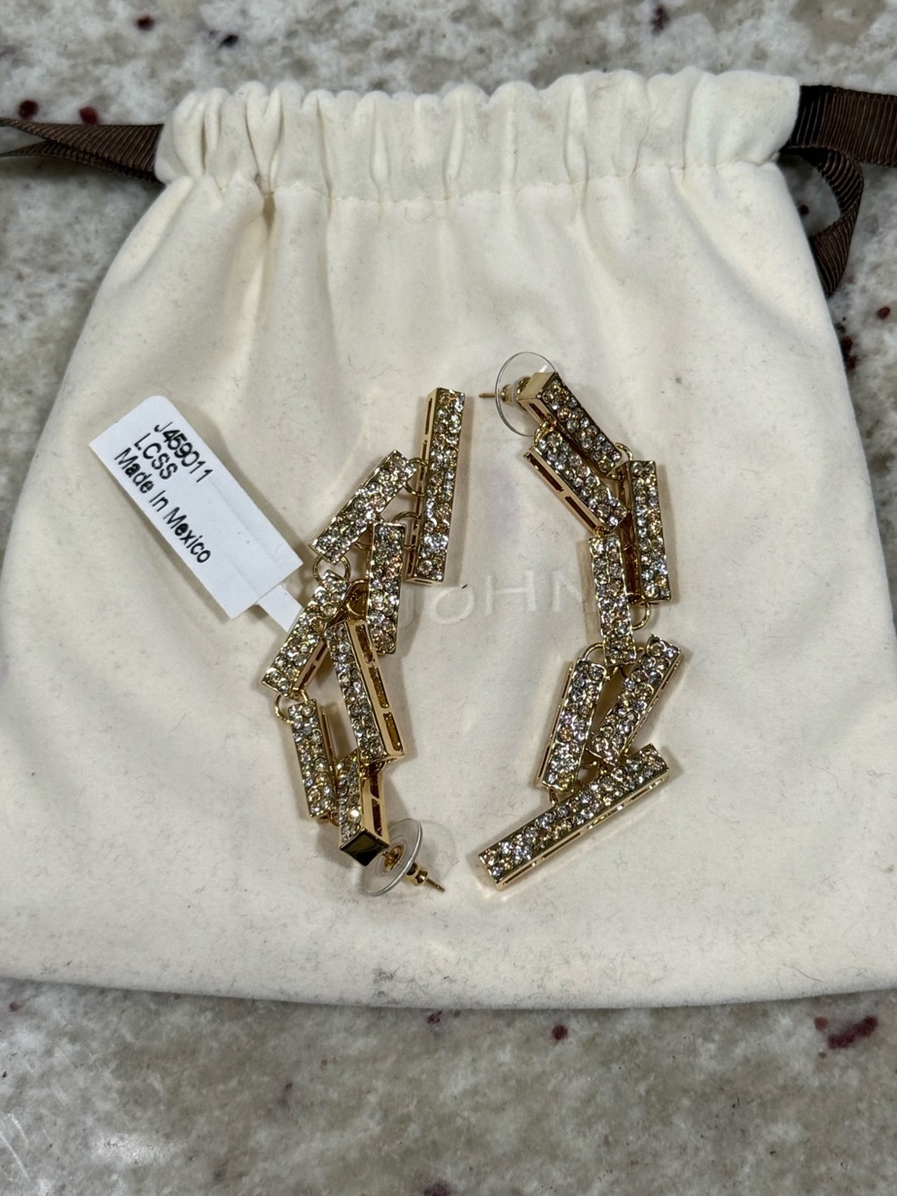 Vtg St John Gold Crystal Earrings
